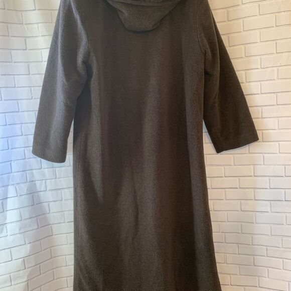 L.L. Bean Vintage Brown Wool Blend Fleece Hooded Coat Sz M - Picture 4 of 5
